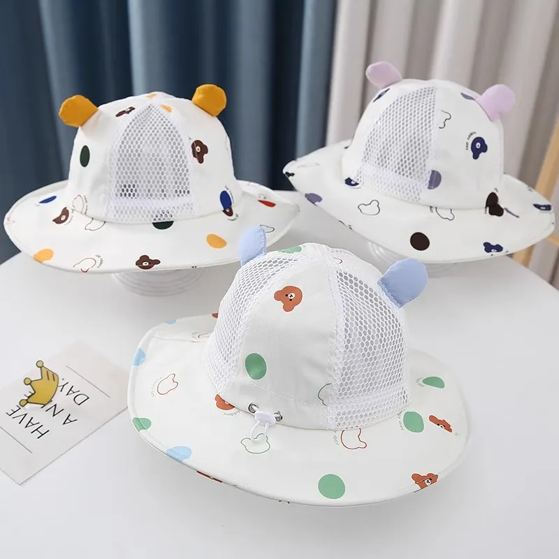 Summer Children's Sunhat Cartoon Bear Dots Mesh Breathable Bucket Hats For Boys Girls Kids Outdoor Beach Sunshade Fisherman Hat
Summer Children's Sunhat Cartoon Bear Dots Mesh Breathable Bucket Hats For Boys Girls Kids Outdoor Beach Sunshade Fisherman Hat