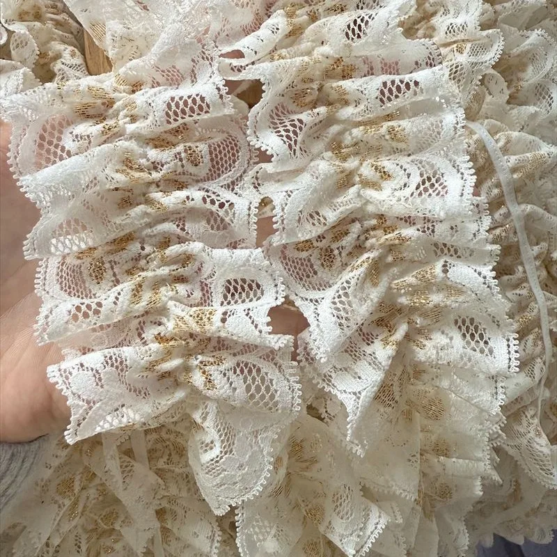 30Yards Gold Pleated Mesh Elastic Lace Fabric Embroidered Ruffle Trim DIY Dress Apparel Collar Sewing Decor
30Yards Gold Pleated Mesh Elastic Lace Fabric Embroidered Ruffle Trim DIY Dress Apparel Collar Sewing Decor