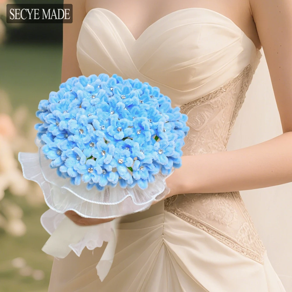 DIY Rhinestone Handmade Wedding Decoration Simulation Blue Bouquet Creative Chenille Stem Holding Flower Wedding Accessories M08
DIY Rhinestone Handmade Wedding Decoration Simulation Blue Bouquet Creative Chenille Stem Holding Flower Wedding Accessories M08