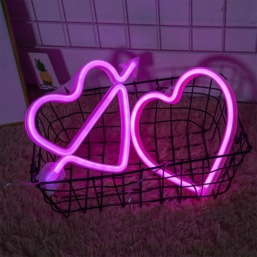 LED Heart Shape Neon Sign Pink Light Decorative Lamp Creative Cupid Arrow Night Light Party Wedding Banquet Decor for Proposal
LED Heart Shape Neon Sign Pink Light Decorative Lamp Creative Cupid Arrow Night Light Party Wedding Banquet Decor for Proposal