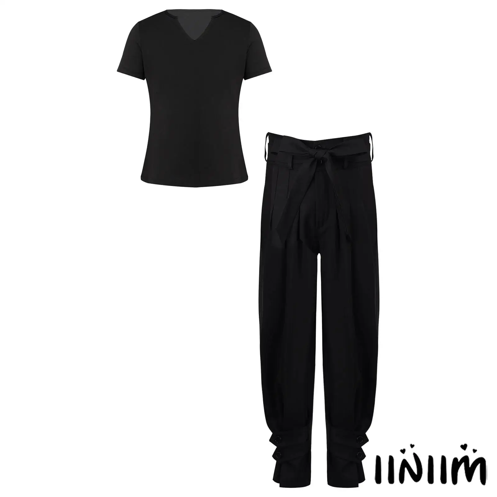 Kids Boys Latin Dance Set V Neck Short Sleeve T Shirt with Button Bottom Pants and Belt Lyric Salsa Tango Dance Practice Costume
Kids Boys Latin Dance Set V Neck Short Sleeve T Shirt with Button Bottom Pants and Belt Lyric Salsa Tango Dance Practice Costume