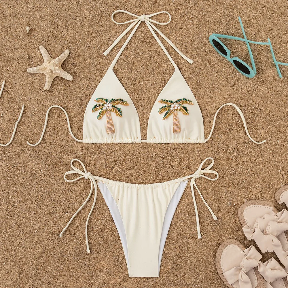 Beading Coconut Tree Ornament Swimwear Halter String Triangle Sexy Bikinis Sets Micro Thong Swimsuit Woman 2025 Bathing Suit
Beading Coconut Tree Ornament Swimwear Halter String Triangle Sexy Bikinis Sets Micro Thong Swimsuit Woman 2025 Bathing Suit