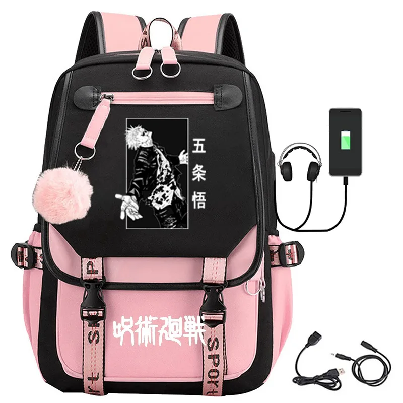 Jujutsu Kaisen Anime USB Port Backpack Nylon School Book Student Travel Bags Laptop Casual Large Messenger Bag
Jujutsu Kaisen Anime USB Port Backpack Nylon School Book Student Travel Bags Laptop Casual Large Messenger Bag