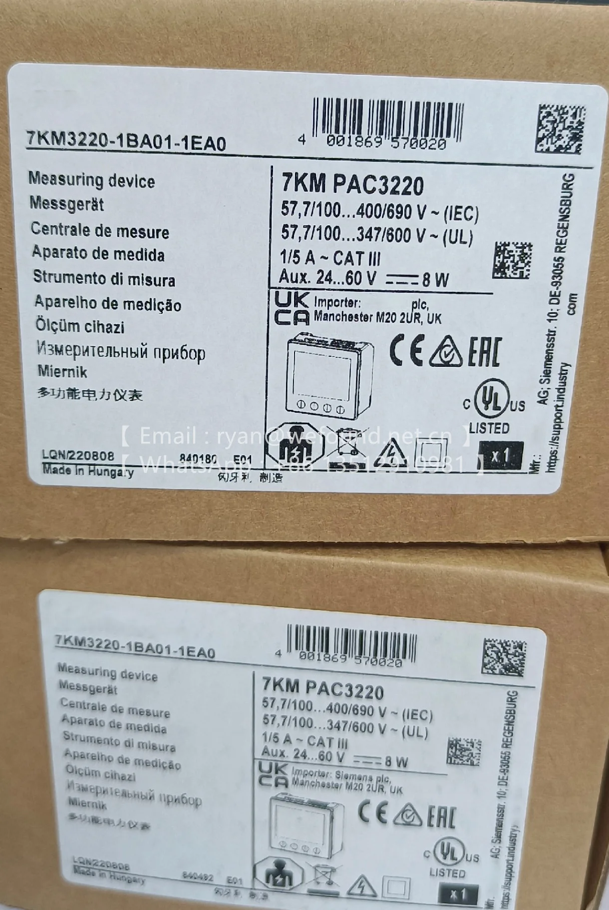 7KM3220-1BA01-1EA0, SENTRON PAC3220 ЖК-дисплей 96X96 мм Устройство мониторинга мощности
7KM3220-1BA01-1EA0, SENTRON PAC3220 ЖК-дисплей 96X96 мм Устройство мониторинга мощности