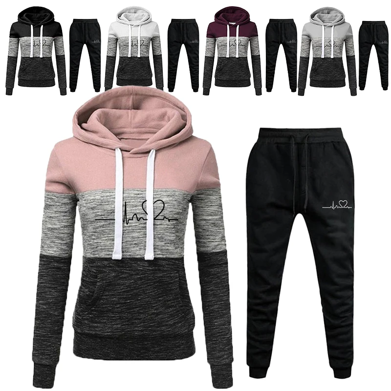 Women's printed tricolor hoodie set hooded pullover long pants set sports jogging set hooded tracksuit S-4XL
Women's printed tricolor hoodie set hooded pullover long pants set sports jogging set hooded tracksuit S-4XL