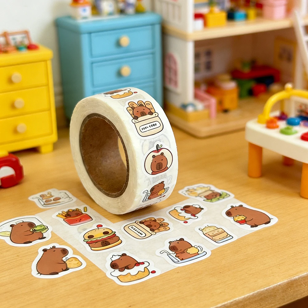 Cartoon Capybara Water Pig Sealing Tape Roll Stickers Cute Self Adhesive Decor For Kids DIY Craft Scrapbook Diary Supplies Set
Cartoon Capybara Water Pig Sealing Tape Roll Stickers Cute Self Adhesive Decor For Kids DIY Craft Scrapbook Diary Supplies Set