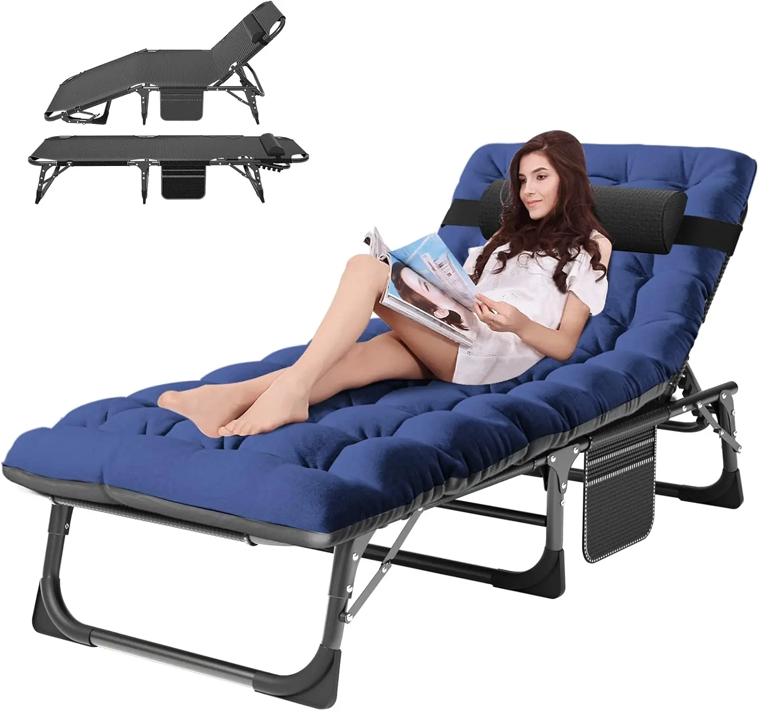 Heavy Duty Tanning Chair, 5-Gear Folding Chaise Lounge with Cushion for Outdoor Sunbathing Patio Pool Lawn Deck
Heavy Duty Tanning Chair, 5-Gear Folding Chaise Lounge with Cushion for Outdoor Sunbathing Patio Pool Lawn Deck