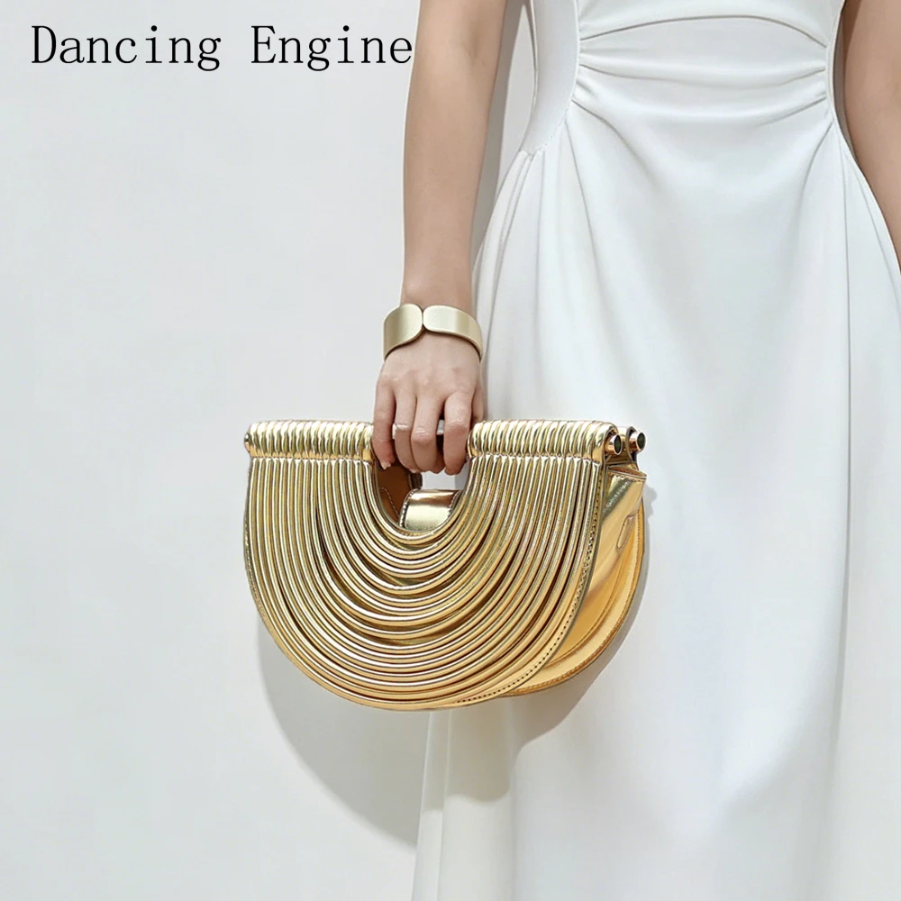 Luxury Shiny Shoulder Bag Women Golden Half Moon Handbag Removable Strap Fashionable Evening Wedding Party Crossbody Clutch Bags
Luxury Shiny Shoulder Bag Women Golden Half Moon Handbag Removable Strap Fashionable Evening Wedding Party Crossbody Clutch Bags