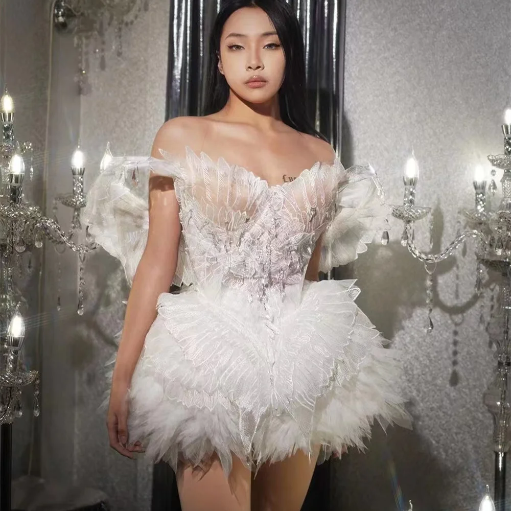 Beautiful Angel White Wing Sleeveless Short Dress Evening Lady Dance Show Outfit Sexy Birthday Celebrate Backless Cocktail Dress
Beautiful Angel White Wing Sleeveless Short Dress Evening Lady Dance Show Outfit Sexy Birthday Celebrate Backless Cocktail Dress