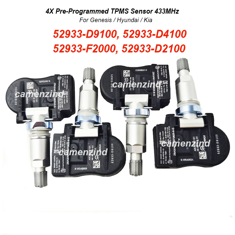 4PCS 433Mhz Tire Pressure Sensor 52933-D9100 52933-D4100 52933-F2000 52933-D2100 For Hyundai Elantra Encino Ioniq Santa Fe
4PCS 433Mhz Tire Pressure Sensor 52933-D9100 52933-D4100 52933-F2000 52933-D2100 For Hyundai Elantra Encino Ioniq Santa Fe