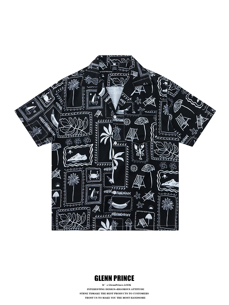 GPstudio Cuban Collar Short Sleeve Floral Shirt Men's Loose Fit Casual Style Summer Breathable Polyester Fiber Shirt
GPstudio Cuban Collar Short Sleeve Floral Shirt Men's Loose Fit Casual Style Summer Breathable Polyester Fiber Shirt