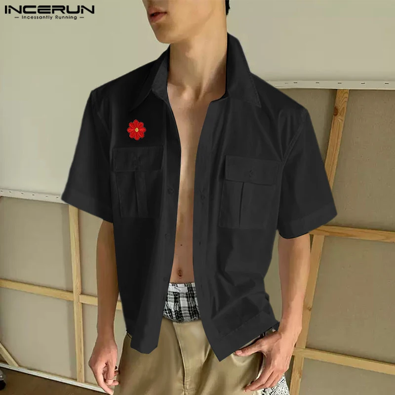 2025 INCERUN Men Shirt Flower Embroidery Lapel Short Sleeve Casual Men Clothing Streetwear Summer Pockets Male Shirts Oversize
2025 INCERUN Men Shirt Flower Embroidery Lapel Short Sleeve Casual Men Clothing Streetwear Summer Pockets Male Shirts Oversize