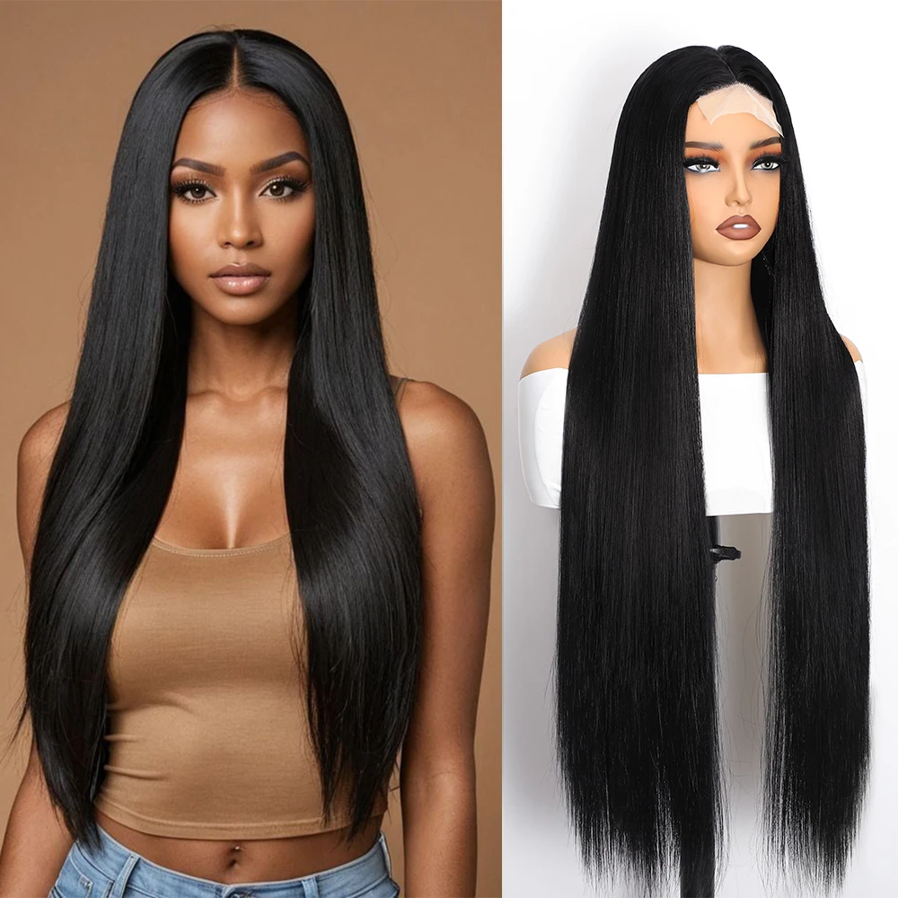 28 Inch Long Straight Black Wigs for Black Women Breathable Lace Hairline Synthetic Straight Wig For Daily Use or Hallowee
28 Inch Long Straight Black Wigs for Black Women Breathable Lace Hairline Synthetic Straight Wig For Daily Use or Hallowee
