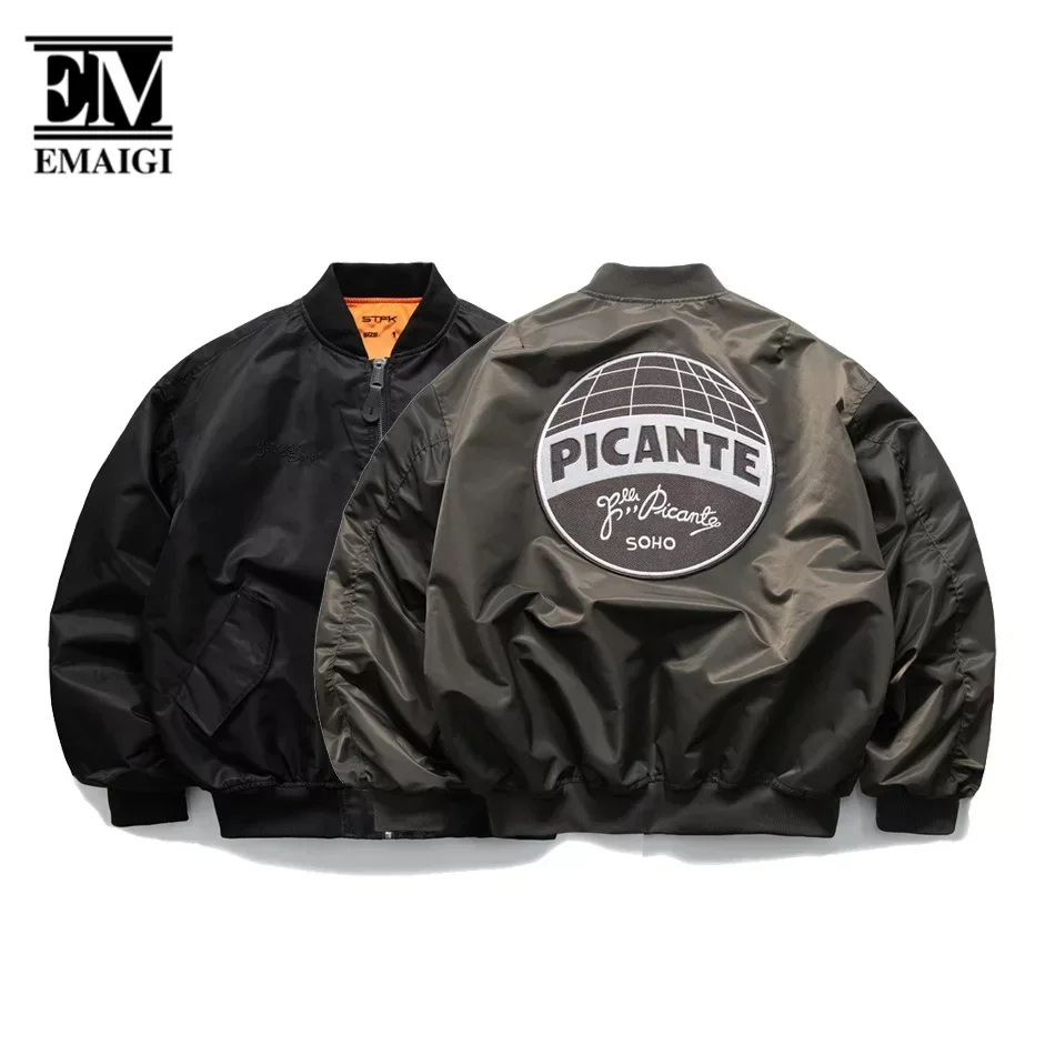 Men American Streetwear Hip Hop Loose Casual Spring Autumn Retro Embroidery Flying Bomber Jacket Women Oversized Coat Outerwear
Men American Streetwear Hip Hop Loose Casual Spring Autumn Retro Embroidery Flying Bomber Jacket Women Oversized Coat Outerwear