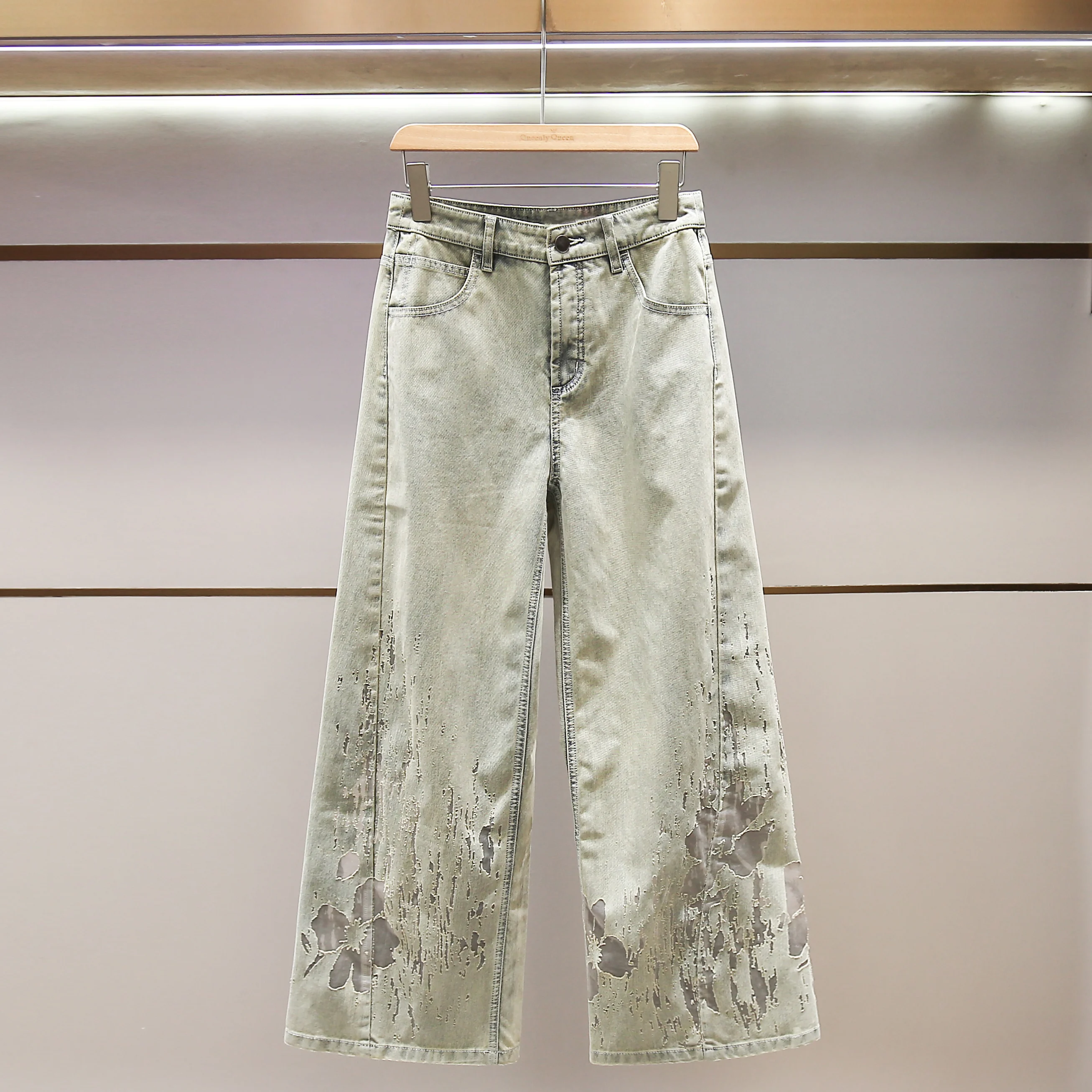 Ретро джинсы с вышивкой и эффектом потертости, свободного кроя, для женщин, South Oil, высококачественные, модные, осенние, новые, винтажные
Ретро джинсы с вышивкой и эффектом потертости, свободного кроя, для женщин, South Oil, высококачественные, модные, осенние, новые, винтажные