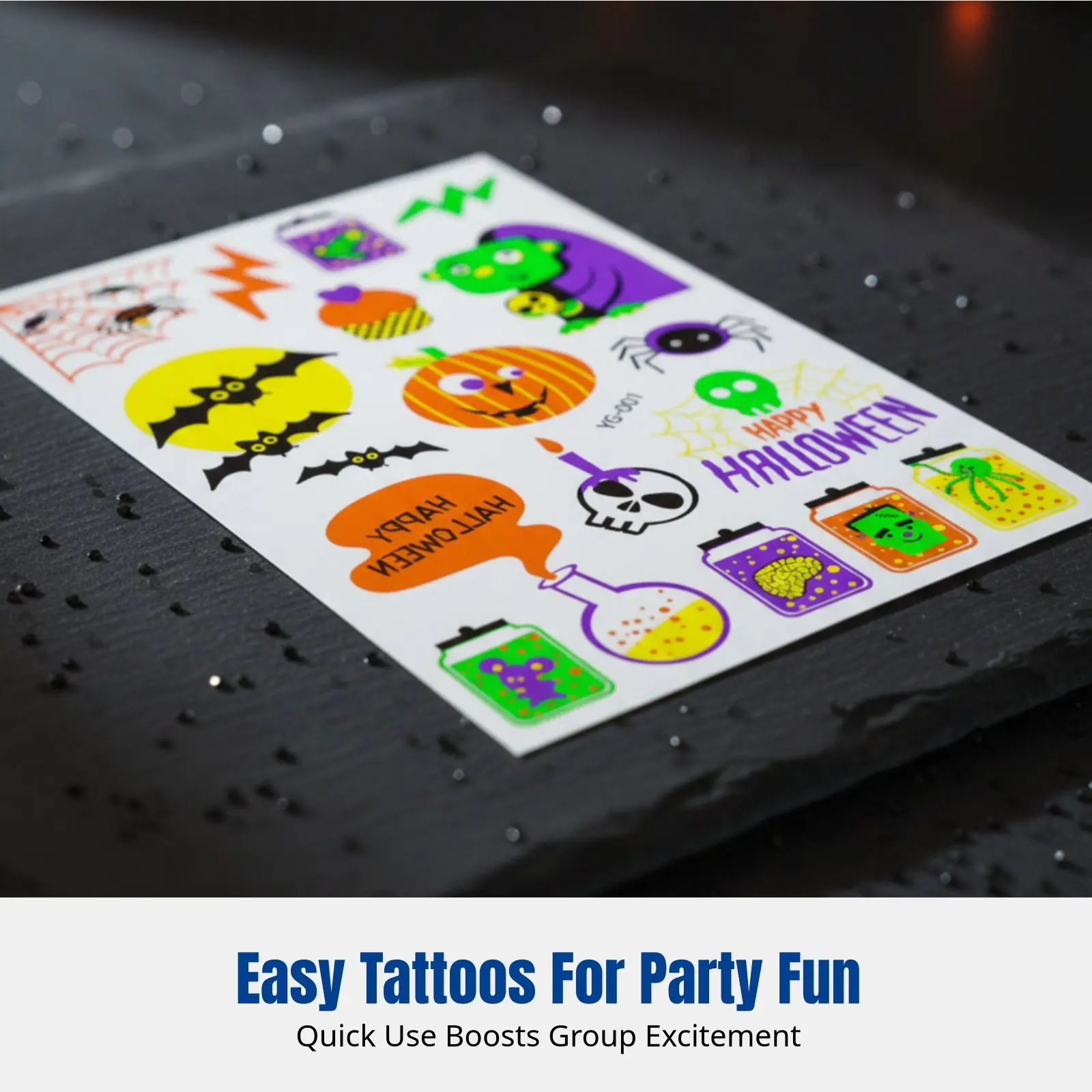 Glow-in-the-Dark Halloween Skin Decal Stickers, Cartoon Pumpkin, Kids Face Decals, Fluorescent Temporary Skin Decals
Glow-in-the-Dark Halloween Skin Decal Stickers, Cartoon Pumpkin, Kids Face Decals, Fluorescent Temporary Skin Decals