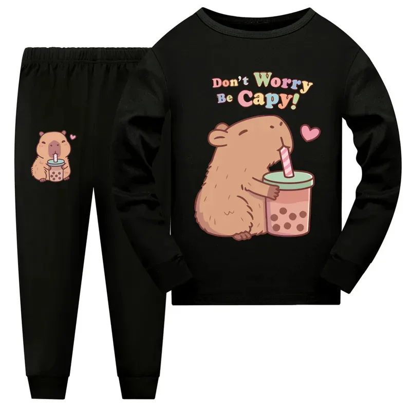 Capybara Loves Bubble Tea Print Pajamas Girls Clothes Cute Capybara Set Girl Long Tshirt+pant Sets Toddler Clothing Baby Clothes
Capybara Loves Bubble Tea Print Pajamas Girls Clothes Cute Capybara Set Girl Long Tshirt+pant Sets Toddler Clothing Baby Clothes