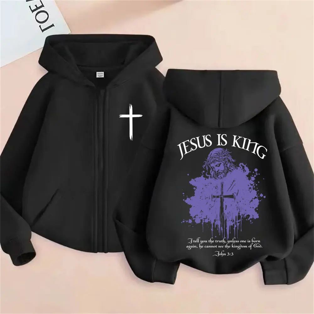 Hot Christian Jesus Is King Bible Verse Merch 2026 Zipper Hoodie Men Women Clothing Hip Hop Gothic Oversized Zip Up Jacket Coat
Hot Christian Jesus Is King Bible Verse Merch 2026 Zipper Hoodie Men Women Clothing Hip Hop Gothic Oversized Zip Up Jacket Coat