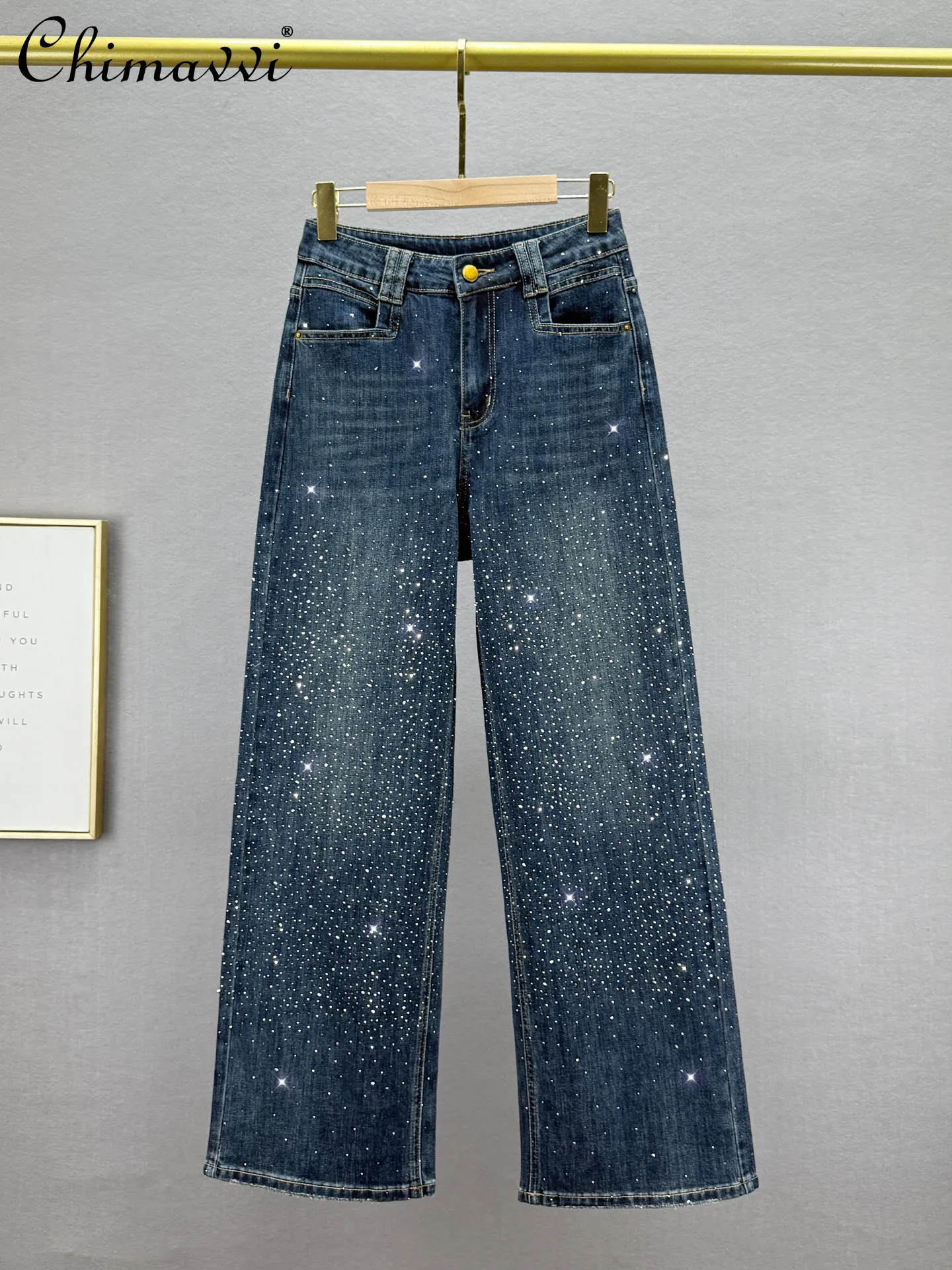 Heavy Rhinestone Jeans for Women 2026 Spring New Fashion High-waisted Loose Slimming European Vintage Distressed Straight Pants
Heavy Rhinestone Jeans for Women 2026 Spring New Fashion High-waisted Loose Slimming European Vintage Distressed Straight Pants
