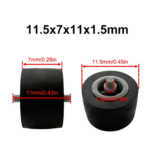 11.5x7x11x1.5mm Rubber Pinch Roller Belt Pulley With Shaft For Cassette Tape Drives Walkman Player Audio Deck Tape Recorder
11.5x7x11x1.5mm Rubber Pinch Roller Belt Pulley With Shaft For Cassette Tape Drives Walkman Player Audio Deck Tape Recorder