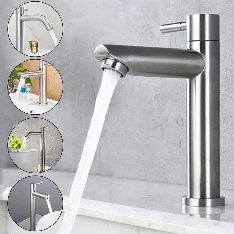 Bathroom Sink Faucet Single Cold Silver Tap Quickly Open Type 304 Stainless Steel Kitchen Water Faucet Home Improvement
Bathroom Sink Faucet Single Cold Silver Tap Quickly Open Type 304 Stainless Steel Kitchen Water Faucet Home Improvement