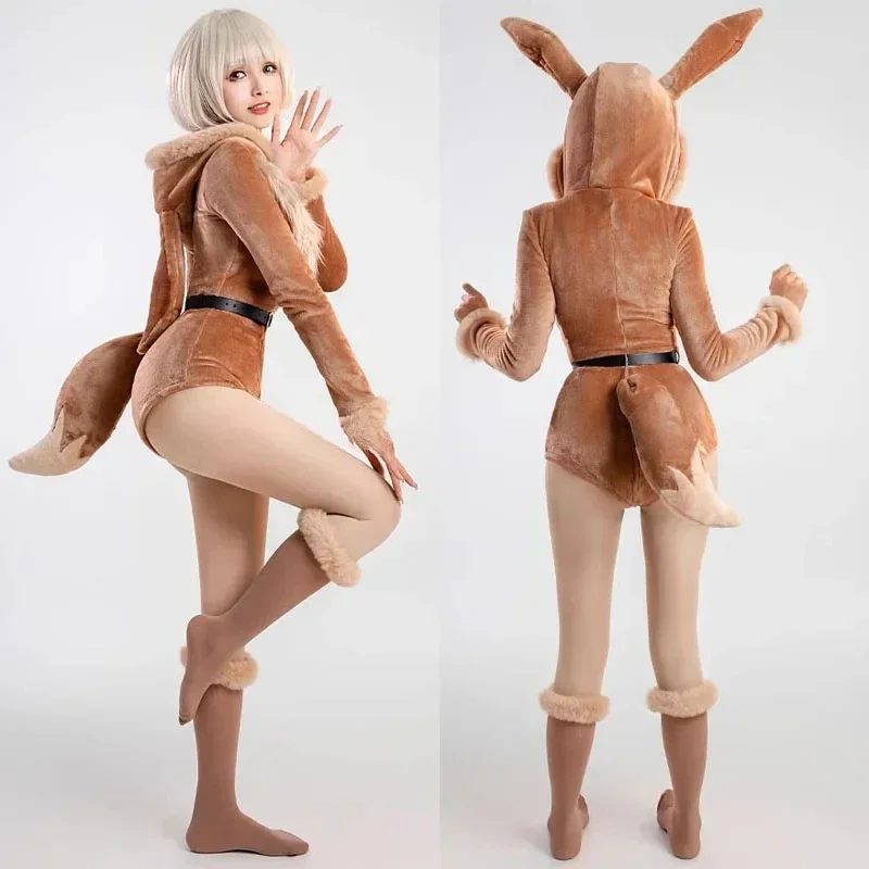 Eevee Cosplay Costume Women Sexy Flannel Hooded Bodysuit Socks Suit Bunny Girl Cute Cartoon Plush Pajamas Jumpsuit Uniform
Eevee Cosplay Costume Women Sexy Flannel Hooded Bodysuit Socks Suit Bunny Girl Cute Cartoon Plush Pajamas Jumpsuit Uniform