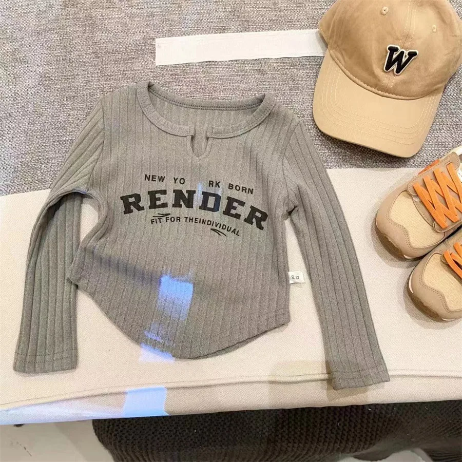 Girls Top Children 2024 New Spring Long Sleeve T-shirt Spring Girl Baby Thread Slim Korean Letter Base Shirt Top Simple Casual
Girls Top Children 2024 New Spring Long Sleeve T-shirt Spring Girl Baby Thread Slim Korean Letter Base Shirt Top Simple Casual