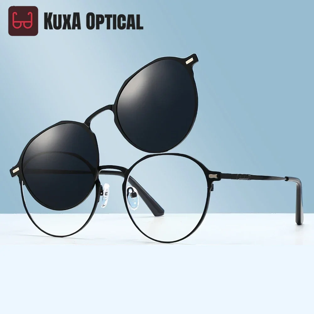 XUKA 2 in 1 Round Magnetic Clip Men Women Glasses Custom Frame -0.5 to -6.0 Polarized Myopia Sunglasses Suit Prescription
XUKA 2 in 1 Round Magnetic Clip Men Women Glasses Custom Frame -0.5 to -6.0 Polarized Myopia Sunglasses Suit Prescription