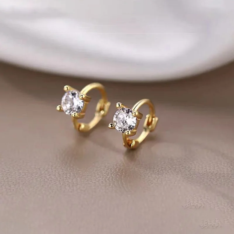 925 Stamp Silver Needle Sparkling Zircon Round Mini Hoop Earrings For Women Classic Fine Jewelry Ear Bone Accessories
925 Stamp Silver Needle Sparkling Zircon Round Mini Hoop Earrings For Women Classic Fine Jewelry Ear Bone Accessories