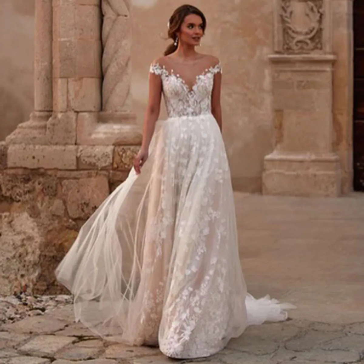 Elegant Applique Customized A-line Lace Wedding Dresses Sweetheart Luxury Bridal Gown Dresses For Bride Customized
Elegant Applique Customized A-line Lace Wedding Dresses Sweetheart Luxury Bridal Gown Dresses For Bride Customized