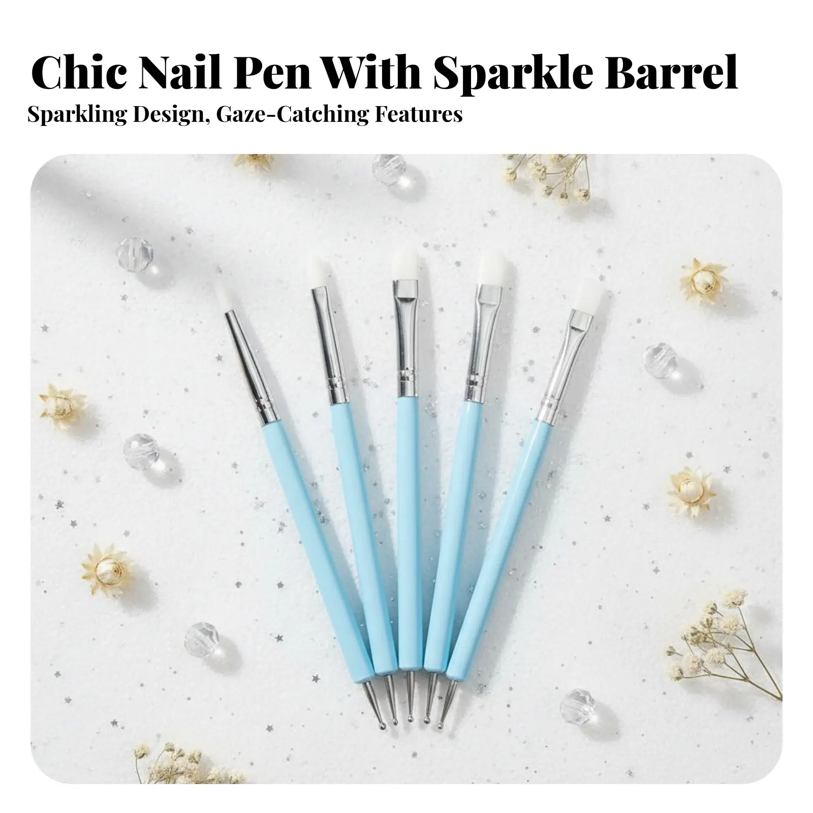 5 Pieces Double-Ended Manicure-Nail Design Tool Set Multi-Functional Manicure Accessory Easy to Clean Ergonomic Grip for Artists
5 Pieces Double-Ended Manicure-Nail Design Tool Set Multi-Functional Manicure Accessory Easy to Clean Ergonomic Grip for Artists