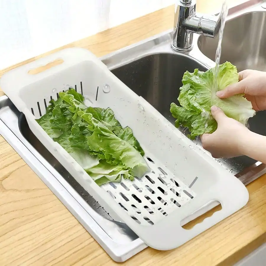 YQQ Extendable Over The Sink Colander Fruits And Vegetables Drain Basket Adjustable Strainer Sink Washing Basket For Kitchen White2665
YQQ Extendable Over The Sink Colander Fruits And Vegetables Drain Basket Adjustable Strainer Sink Washing Basket For Kitchen White2665
