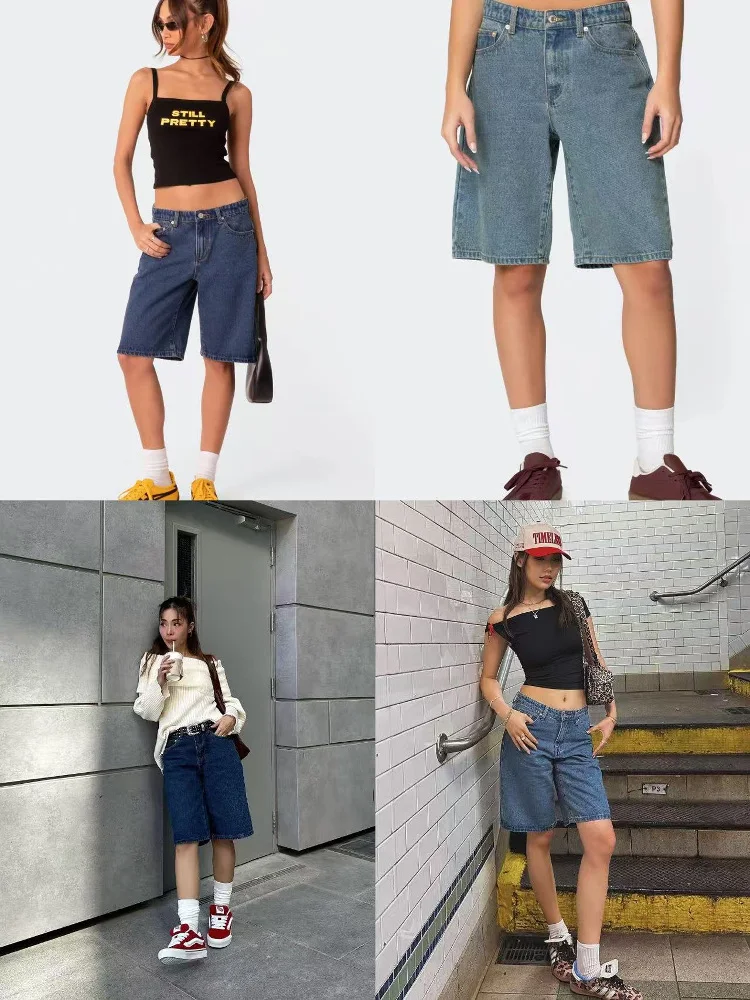 Low Waist Wide Leg Jeans Casual Bermuda orts Five Tenths Pants for Trendy Girls Summer Cotton Denim Casual Loose Fit
Low Waist Wide Leg Jeans Casual Bermuda orts Five Tenths Pants for Trendy Girls Summer Cotton Denim Casual Loose Fit