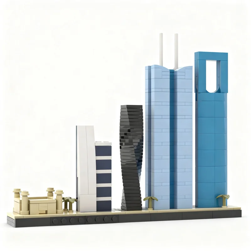 352PCS MOC Architecture Riyadh Skyline Model DIY Education Creative Assembly Puzzle Birthday Gift Toy Custom Building