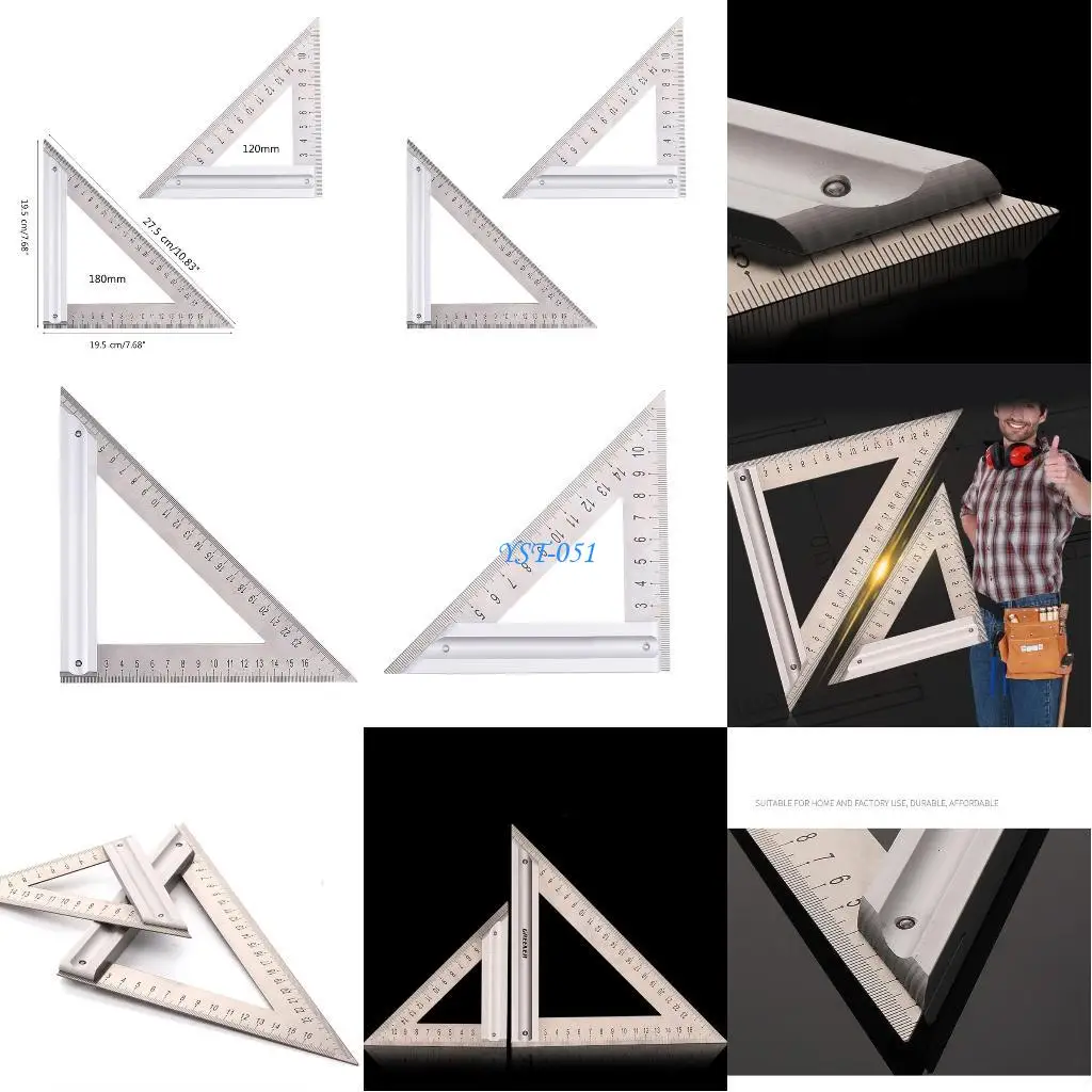 E15A GREENER Measurement Ruler 120mm/180mm Triangle Ruler Stainless Steel Ruler Protractor- Woodworking Measuring Tools
E15A GREENER Measurement Ruler 120mm/180mm Triangle Ruler Stainless Steel Ruler Protractor- Woodworking Measuring Tools