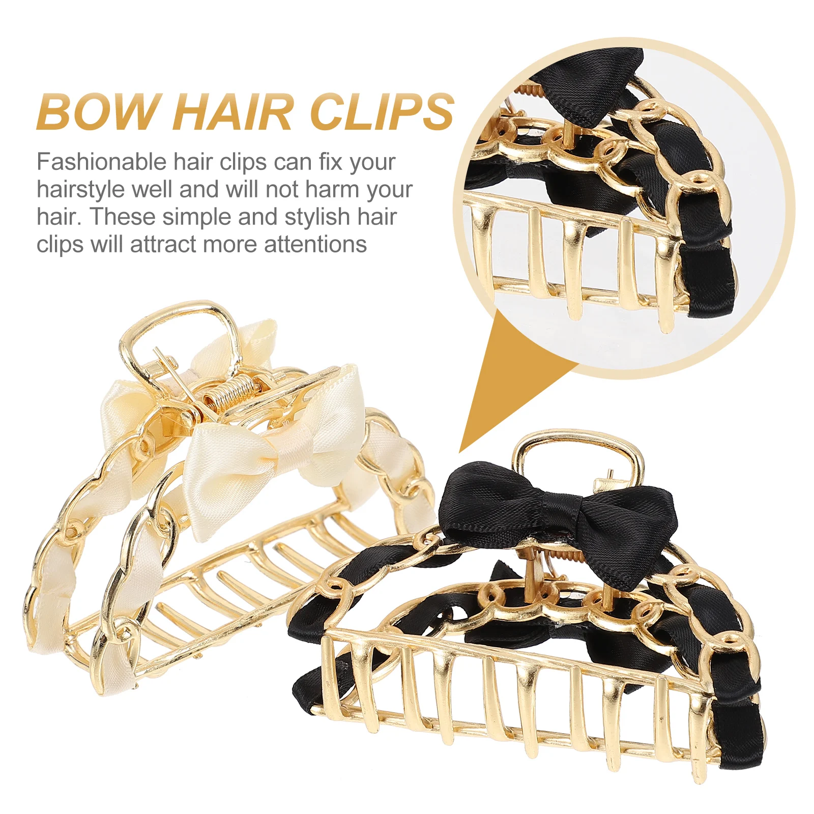 2pcs Bow Clips Metal Large Size Claws For Women Stylish Headdress Hair Accessories Claw Clips Daily Use Elegant Decoration
2pcs Bow Clips Metal Large Size Claws For Women Stylish Headdress Hair Accessories Claw Clips Daily Use Elegant Decoration
