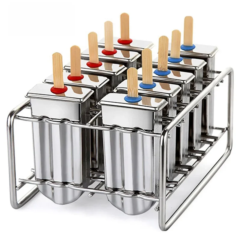 Stainless Steel Popsicle Mold Rack Ice Lolly Mold Frozen Lolly Popsicle Maker Homemade Ice Cream Mold with Popsicle Holder
Stainless Steel Popsicle Mold Rack Ice Lolly Mold Frozen Lolly Popsicle Maker Homemade Ice Cream Mold with Popsicle Holder
