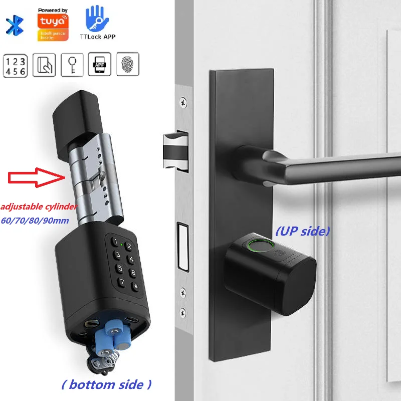 Pro Version Biometric Fingerprint Passcode RFID Card Door Lock Serrures Electroniques Smart Adjustable Cylinder Lock
Pro Version Biometric Fingerprint Passcode RFID Card Door Lock Serrures Electroniques Smart Adjustable Cylinder Lock