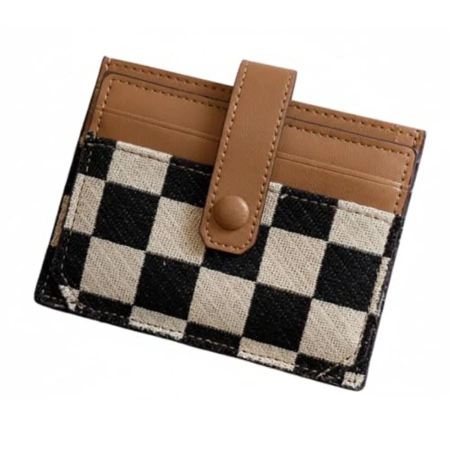 TURBOOST Cute Slim Card Holder Canvas Front Pocket Checkered Wallet, Small Credit Card Case for Women
TURBOOST Cute Slim Card Holder Canvas Front Pocket Checkered Wallet, Small Credit Card Case for Women