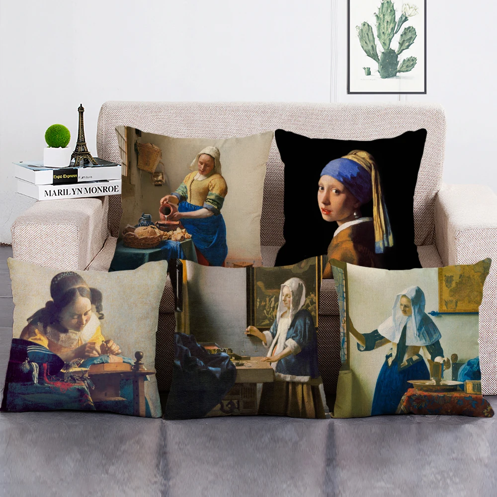 Girl with Pearl Earrings Decorative Cushion Cover Oil Painting Art Decorative Throw Pillow Case for Home Sofa Decor
Girl with Pearl Earrings Decorative Cushion Cover Oil Painting Art Decorative Throw Pillow Case for Home Sofa Decor