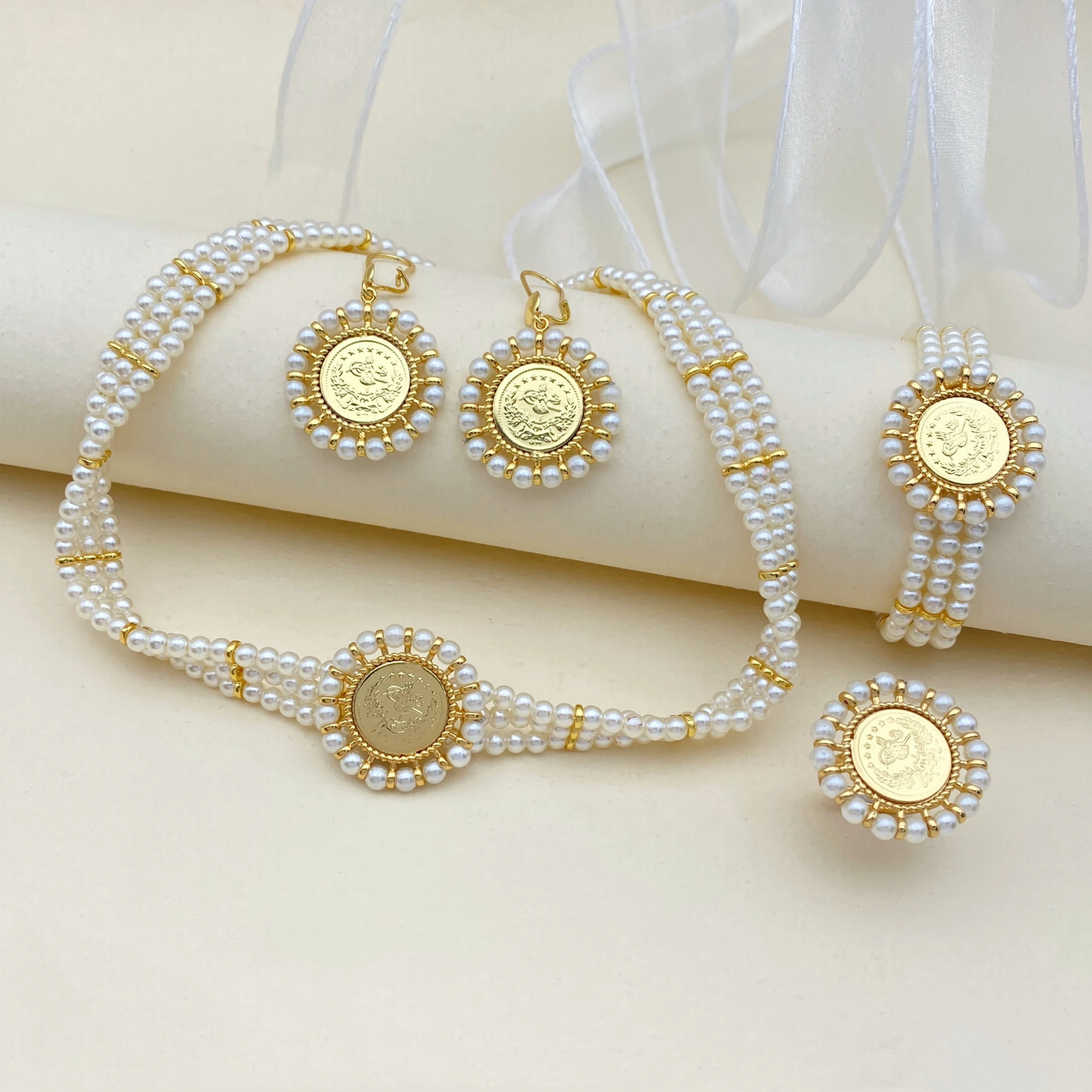Flora Fashion Plated Imitation Pearl Jewelry Set Necklace And Earrings Set for Women Perfect Birthday Gift for Wife Girlfriend
Flora Fashion Plated Imitation Pearl Jewelry Set Necklace And Earrings Set for Women Perfect Birthday Gift for Wife Girlfriend
