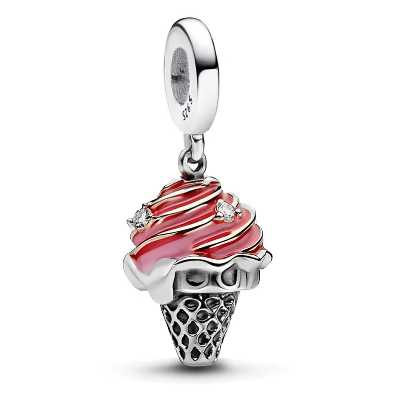 Customizable Beads Engravable Pendant 925 Sterling Silver Red Enamel Ice Cream Charms Disney Style for DIY Bracelet Fine Jewelry
Customizable Beads Engravable Pendant 925 Sterling Silver Red Enamel Ice Cream Charms Disney Style for DIY Bracelet Fine Jewelry