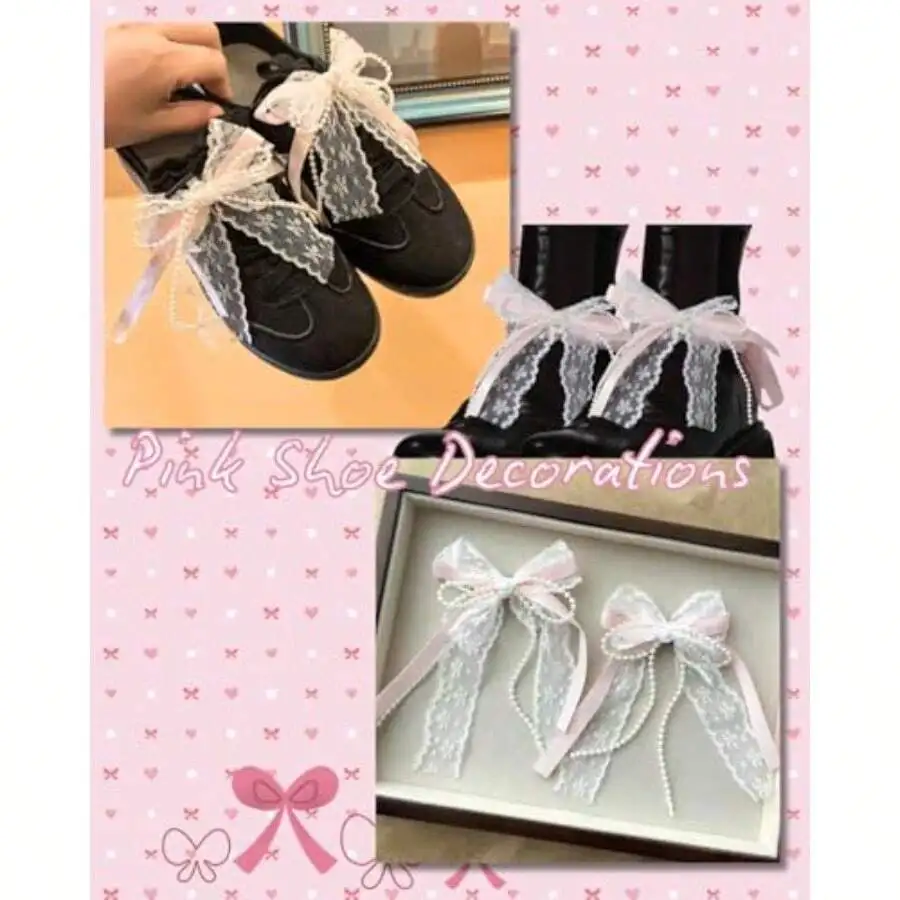 6pcs Shoe Decorations For Sneakers: Double Layer Pearl Bows Lace Charms Heel Chains Women Fashion Accessories
6pcs Shoe Decorations For Sneakers: Double Layer Pearl Bows Lace Charms Heel Chains Women Fashion Accessories