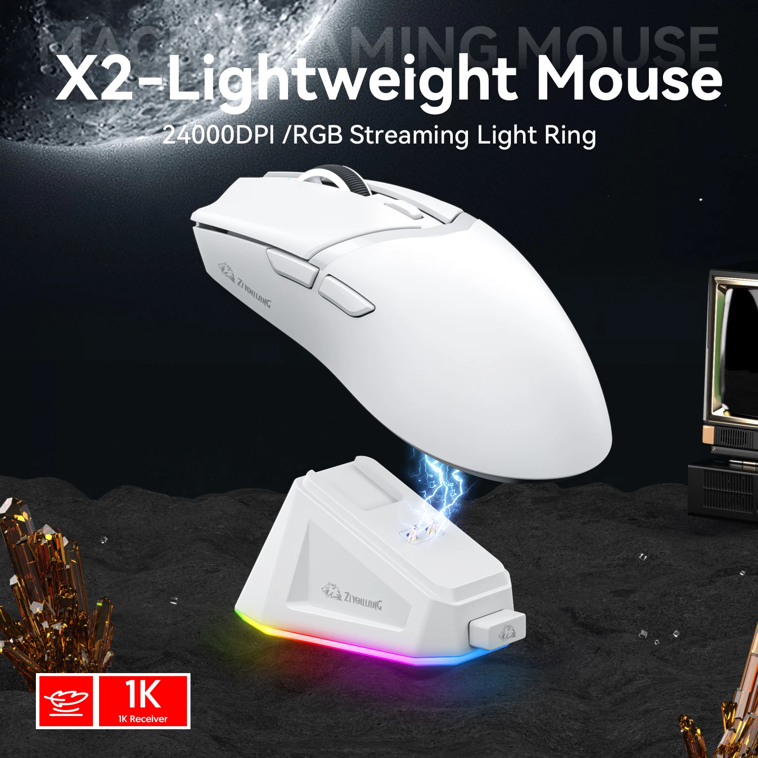 X2 wireless gaming mouse, 24K DPI PAW3311 chip, BT/2.4G/wired tri-mode, ultra-light magnetic charging base
X2 wireless gaming mouse, 24K DPI PAW3311 chip, BT/2.4G/wired tri-mode, ultra-light magnetic charging base