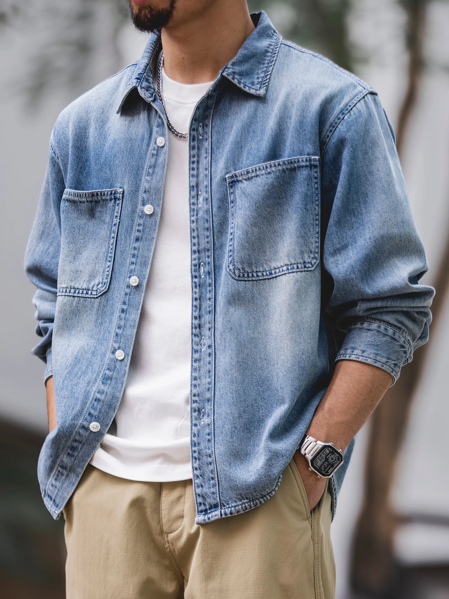 Washed American Style Workwear Denim Shirt Men's Spring New Loose Large Size Long Sleeve Shirt Jacket Trendy Cotton Blend
Washed American Style Workwear Denim Shirt Men's Spring New Loose Large Size Long Sleeve Shirt Jacket Trendy Cotton Blend