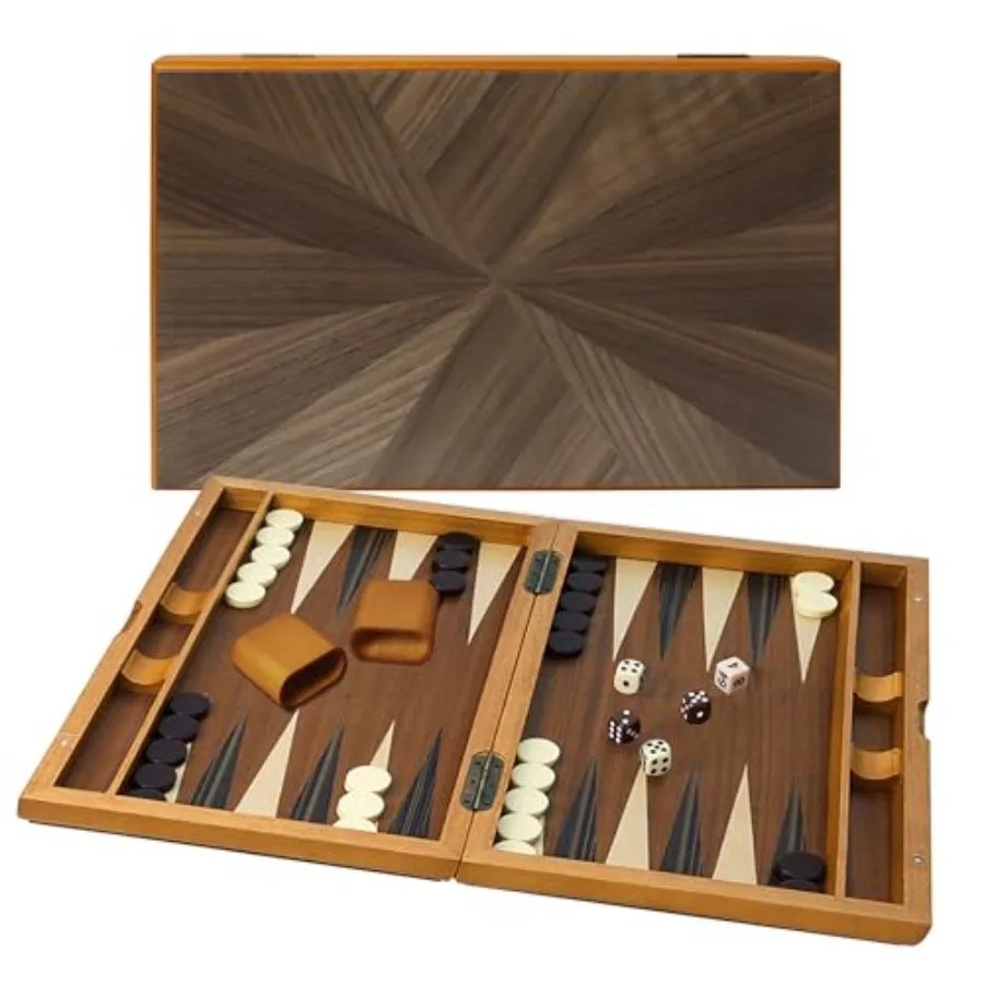 Premium Wooden Folding Inlay Backgammon Board Game Set Classic Traditional Strategy Board Game 17 Inches Natural Wood Dark Brow
Premium Wooden Folding Inlay Backgammon Board Game Set Classic Traditional Strategy Board Game 17 Inches Natural Wood Dark Brow