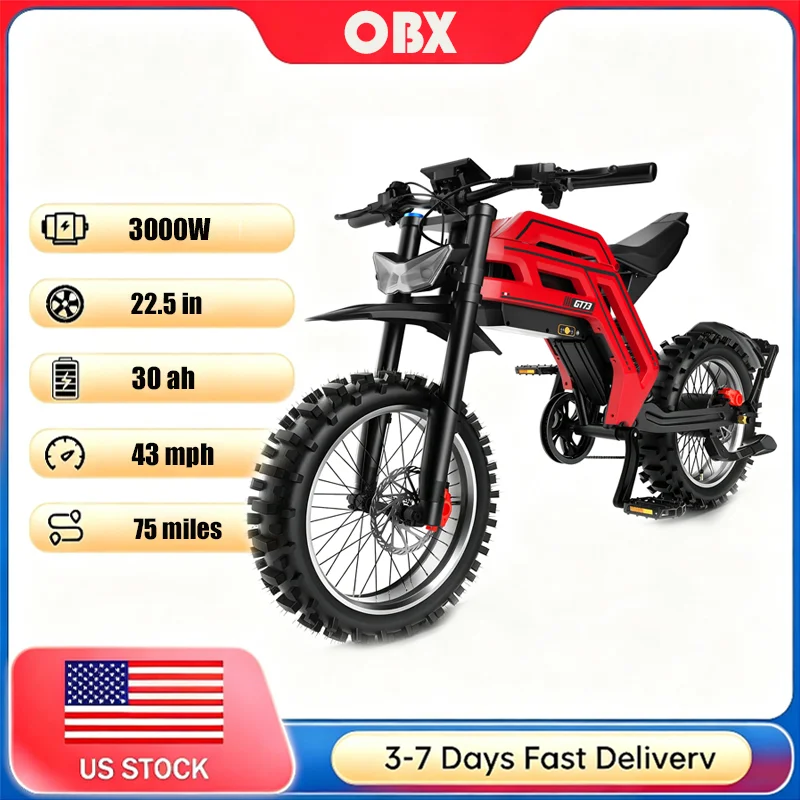 Adult 3000W Peak Motorcycles Electric Bike 58V 30AH Battery Mountain E-bike Max Speed 70KM/H Max Range 100KM Adult Electric Bicycle
Adult 3000W Peak Motorcycles Electric Bike 58V 30AH Battery Mountain E-bike Max Speed 70KM/H Max Range 100KM Adult Electric Bicycle
