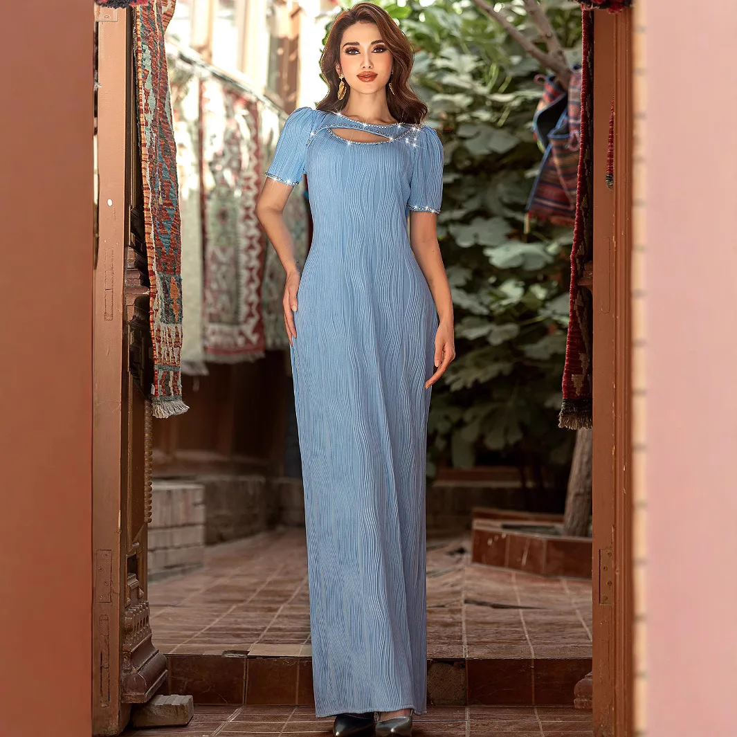 Ba5167 New Tight Blue Textured Sexy Dress, Fashionable Base Skirt Long Dress Robe Abaya Ramadan Dubai Luxury Islam Elegant
Ba5167 New Tight Blue Textured Sexy Dress, Fashionable Base Skirt Long Dress Robe Abaya Ramadan Dubai Luxury Islam Elegant