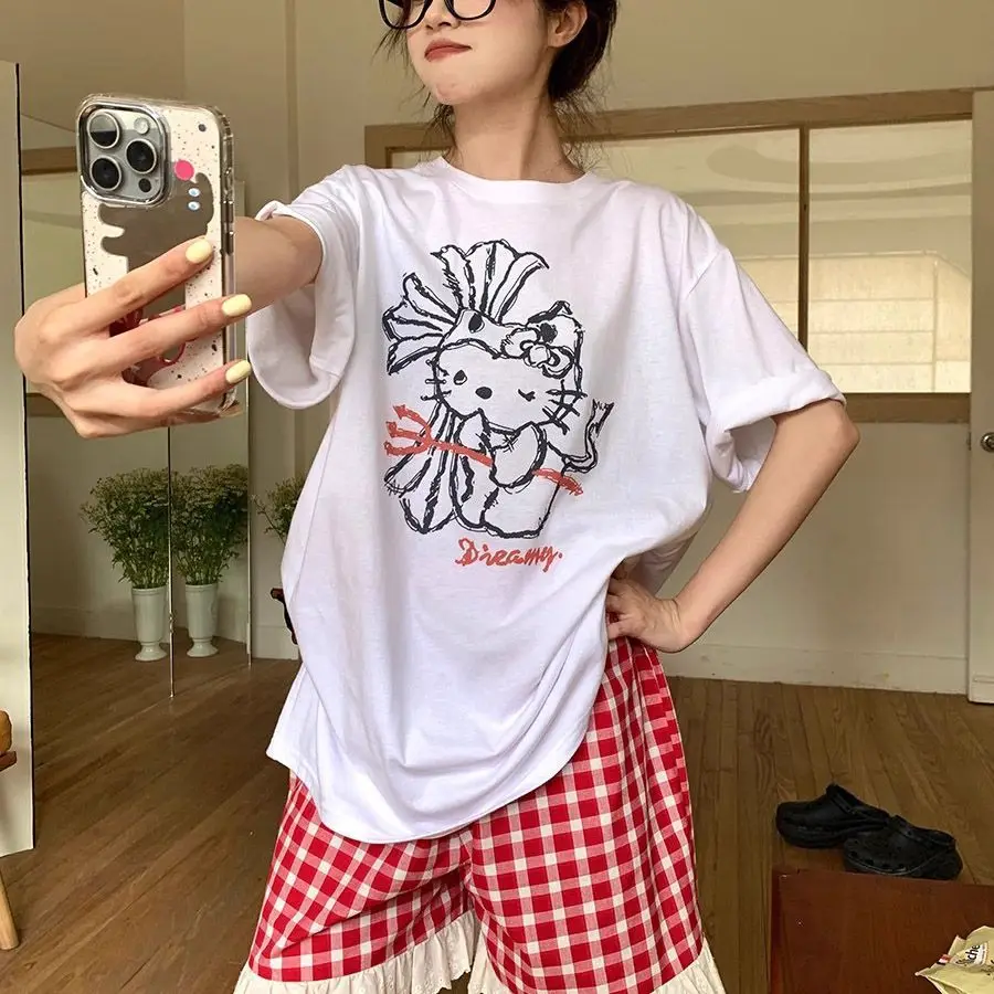 Забавные пижамы Sanrio Hello Kitty, женские пижамы с шортами, одежда для сна с короткими рукавами, летняя пижама, ночная одежда Kawaii, домашняя одежда, новинка
Забавные пижамы Sanrio Hello Kitty, женские пижамы с шортами, одежда для сна с короткими рукавами, летняя пижама, ночная одежда Kawaii, домашняя одежда, новинка