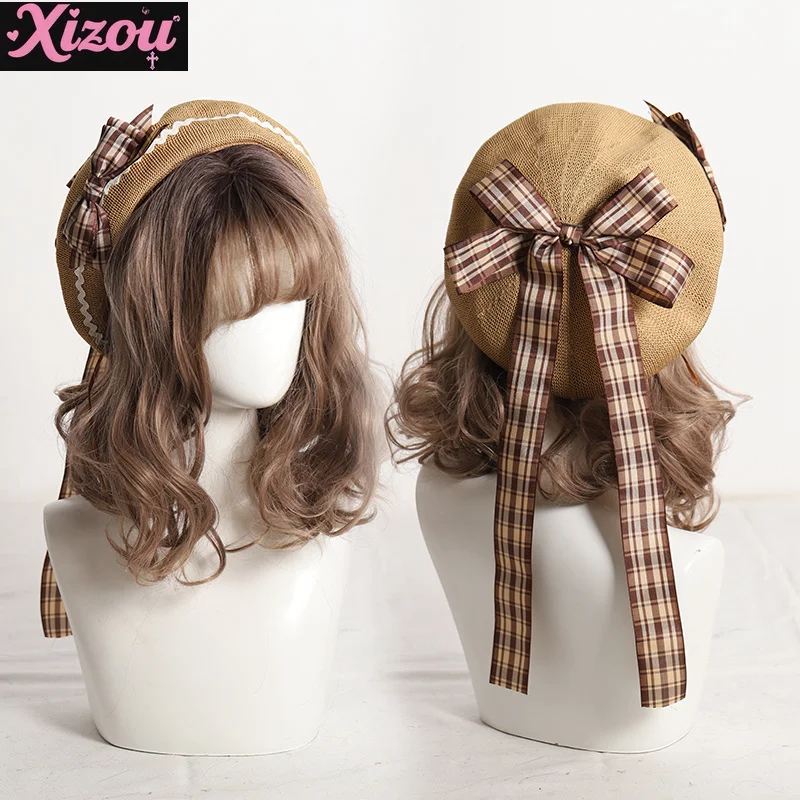 Japanese Sweet Cute Thin Beret Girl Lolita Bow JK Plaid Lolita Bow Ribbon Original Design Fashion Spring and Autumn Hat Women
Japanese Sweet Cute Thin Beret Girl Lolita Bow JK Plaid Lolita Bow Ribbon Original Design Fashion Spring and Autumn Hat Women